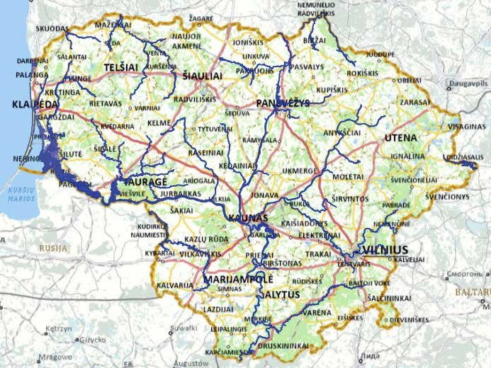 Interaktyvius potvynių grėsmės ir rizikos žemėlapis (galimo potvynio analizei)